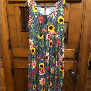 A sunflower maxi dress